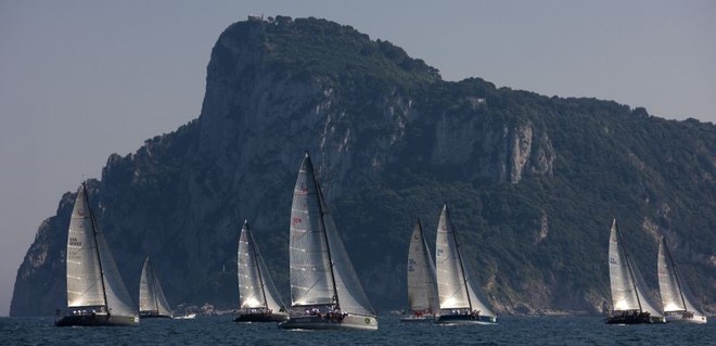 Farr 40 fleet off Capri - Rolex Capri Sailing Week Day 2 ©  Rolex / Carlo Borlenghi http://www.carloborlenghi.net